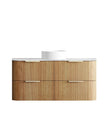 Havana Fluted 1200mm Woodland Oak Wall Hung Curve Vanity