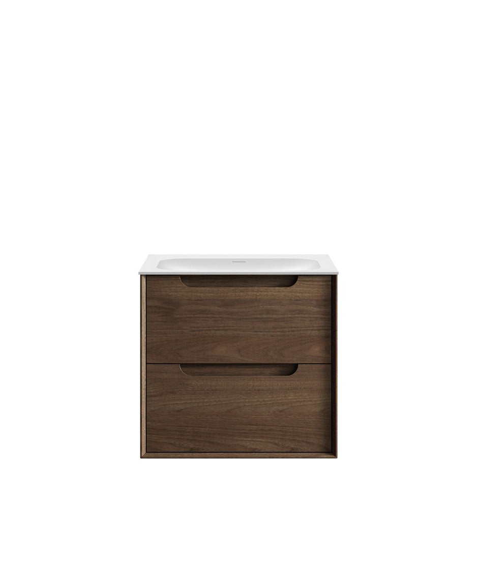 Byron 600mm Sable Walnut Wall Hung Vanity
