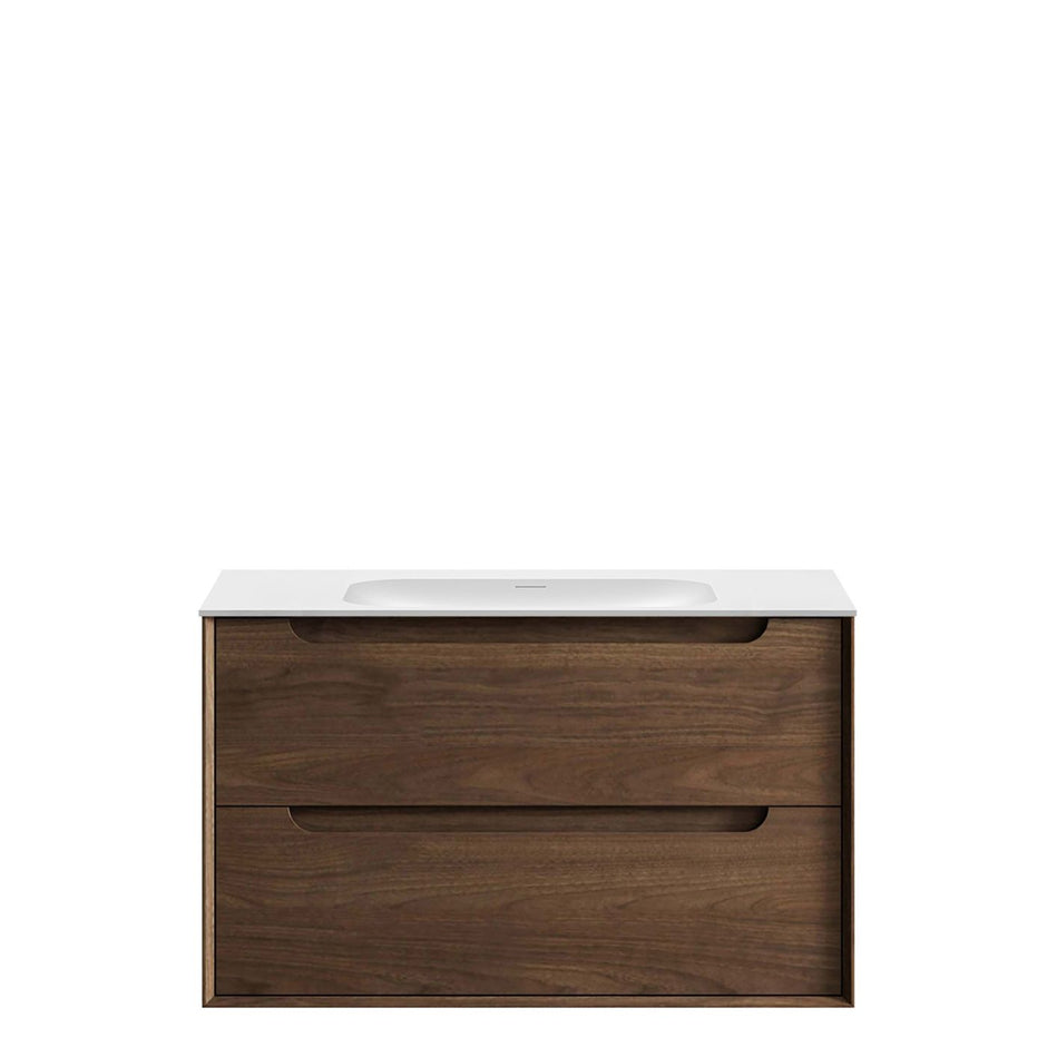 Byron 900mm Sable Walnut Wall Hung Vanity