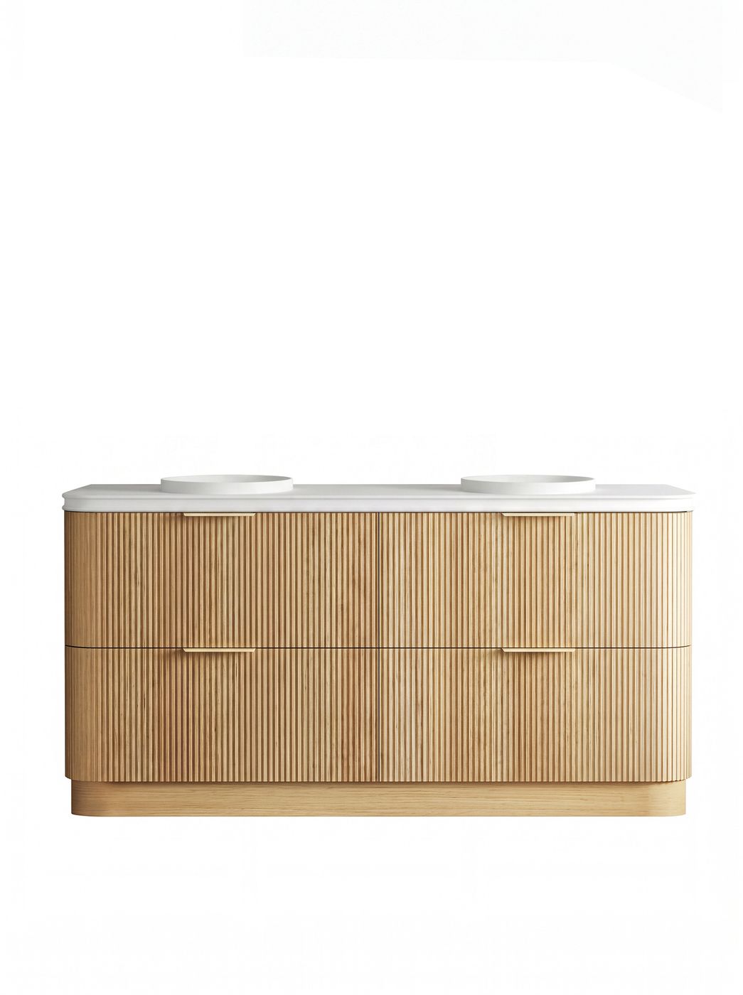 Havana Fluted 1800mm Woodland Oak Floorstanding Curve Vanity