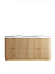 Havana Fluted 1800mm Woodland Oak Floorstanding Curve Vanity