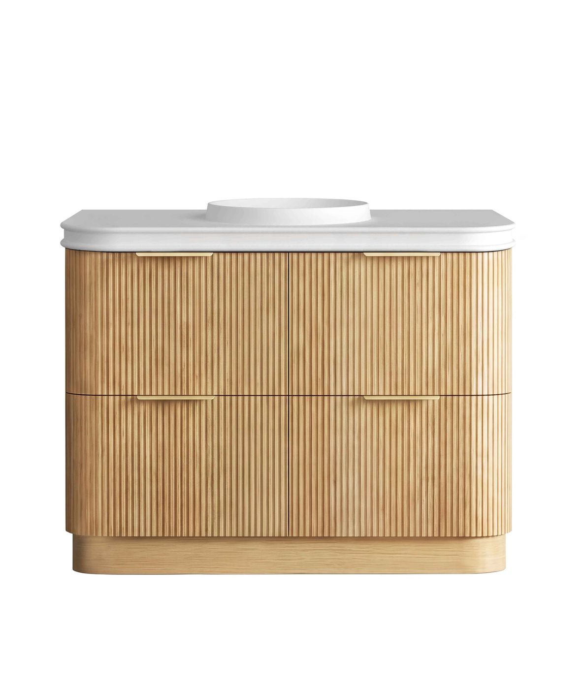 Havana Fluted 1200mm Woodland Oak Floorstanding Curve Vanity