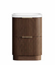 Havana Fluted 600mm Sable Walnut Floorstanding Curve Vanity