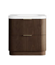 Havana Fluted 900mm Sable Walnut Floorstanding Curve Vanity
