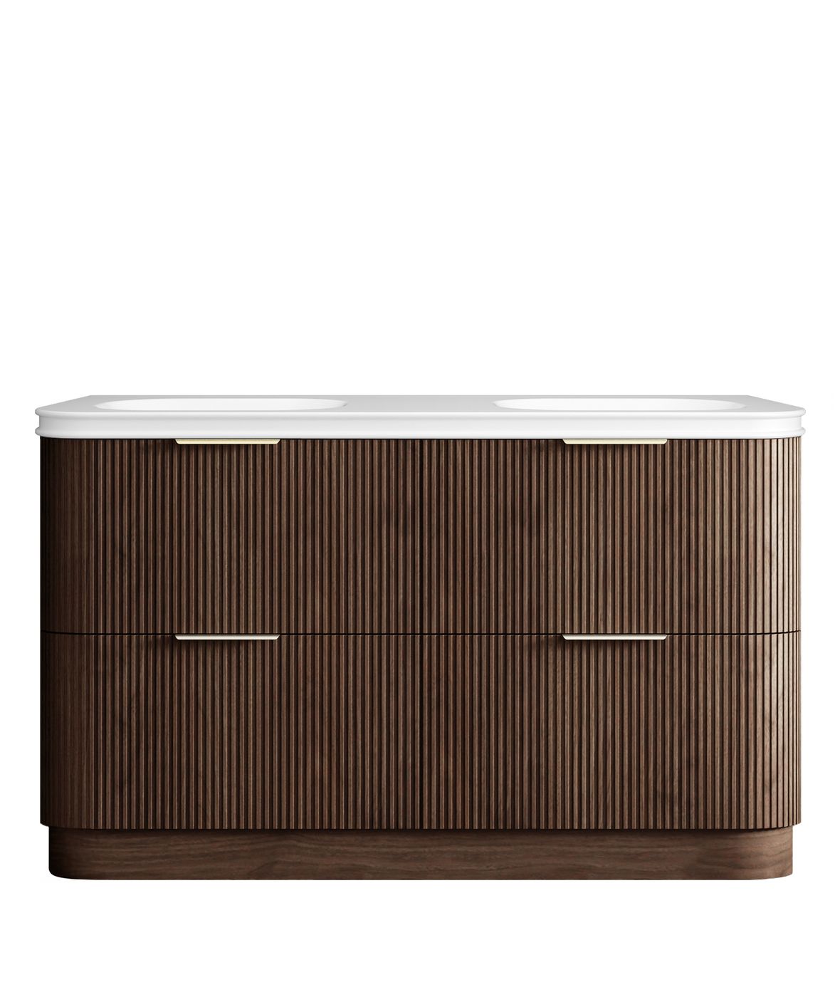 Havana Fluted 1500mm Sable Walnut Floorstanding Curve Vanity