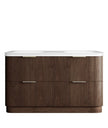 Havana Fluted 1500mm Sable Walnut Floorstanding Curve Vanity