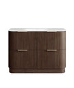Havana Fluted 1200mm Sable Walnut Floorstanding Curve Vanity