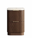 Havana Fluted 600mm Sable Walnut Floorstanding Curve Vanity