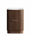 Havana Fluted 600mm Sable Walnut Floorstanding Curve Vanity