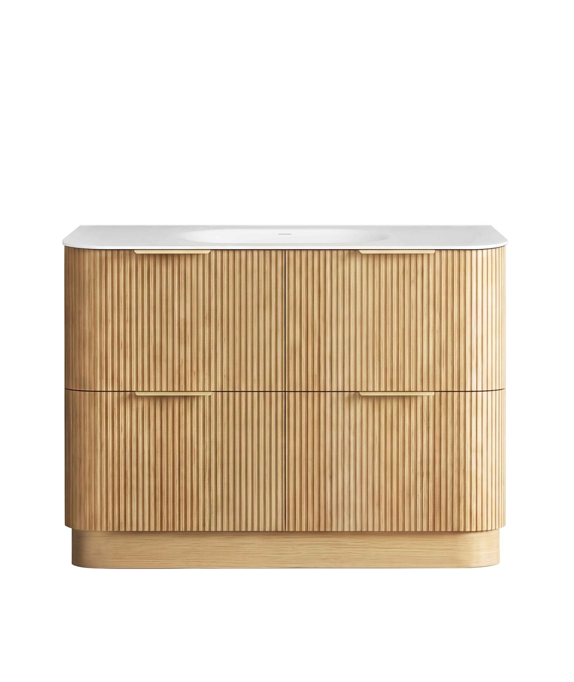 Havana Fluted 1200mm Woodland Oak Floorstanding Curve Vanity