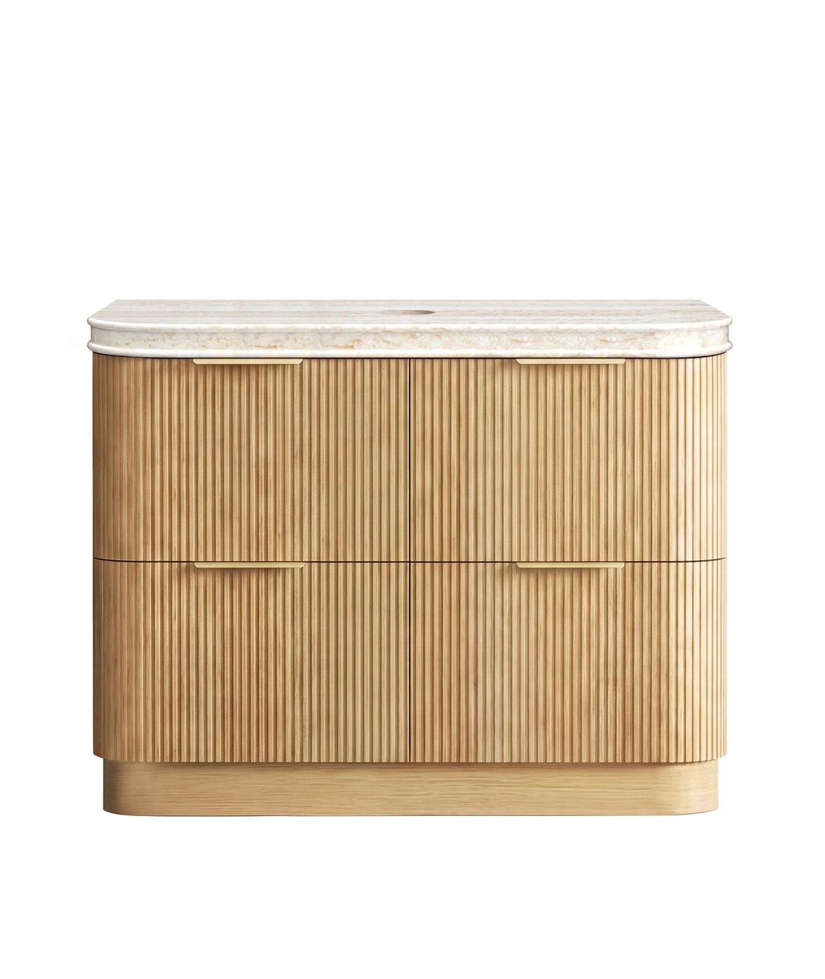 Havana Fluted 1200mm Woodland Oak Floorstanding Curve Vanity
