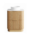 Havana Fluted 750mm Woodland Oak Floorstanding Curve Vanity