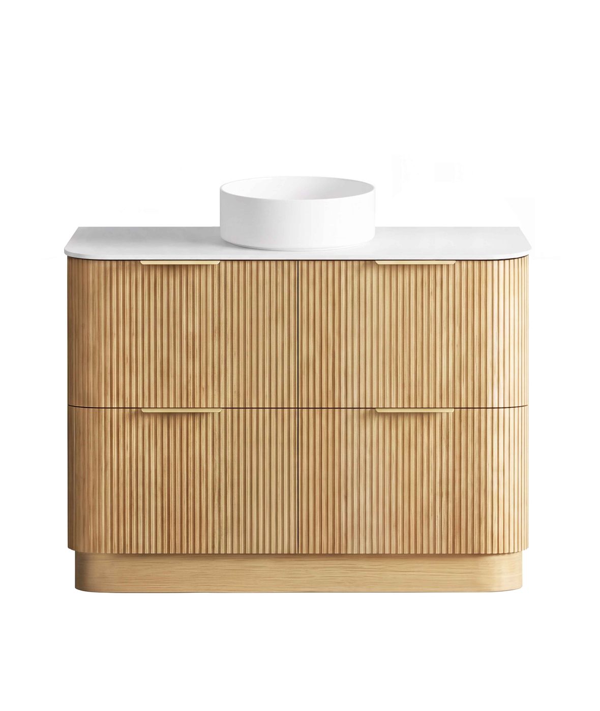 Havana Fluted 1200mm Woodland Oak Floorstanding Curve Vanity