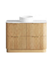 Havana Fluted 1200mm Woodland Oak Floorstanding Curve Vanity
