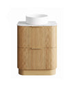 Havana Fluted 750mm Woodland Oak Floorstanding Curve Vanity