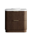 Havana Fluted 900mm Sable Walnut Floorstanding Curve Vanity