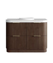 Havana Fluted 1200mm Sable Walnut Floorstanding Curve Vanity