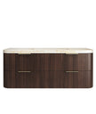 Havana Fluted 1500mm Sable Walnut Wall Hung Curve Vanity