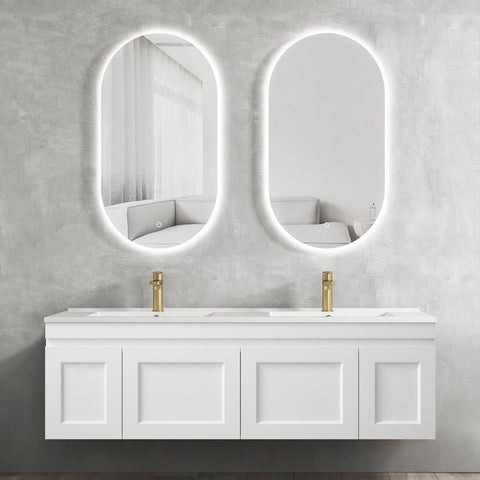 Otti Hampton Mark II 1500mm Satin White Wall Hung Vanity