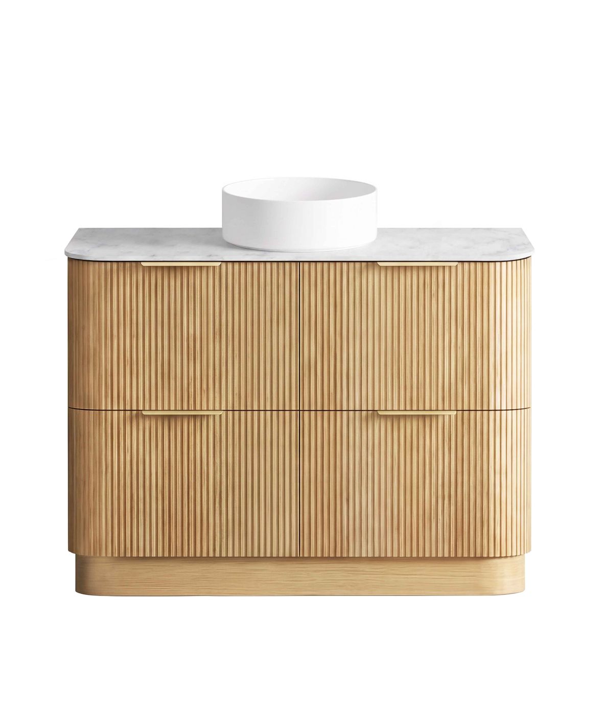 Havana Fluted 1200mm Woodland Oak Floorstanding Curve Vanity