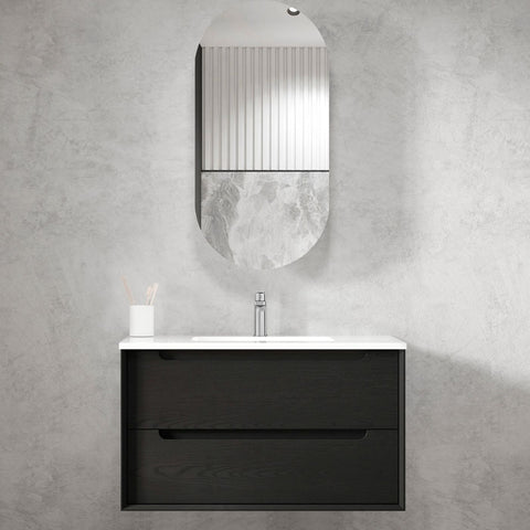 Otti Byron 900mm Black Oak Wall Hung Vanity