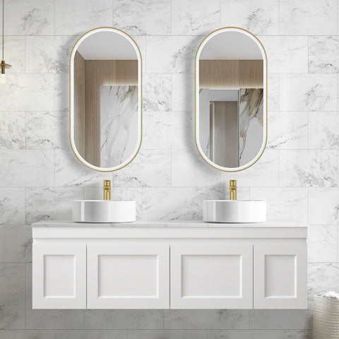 Otti Hampton Mark II 1500mm Satin White Wall Hung Vanity