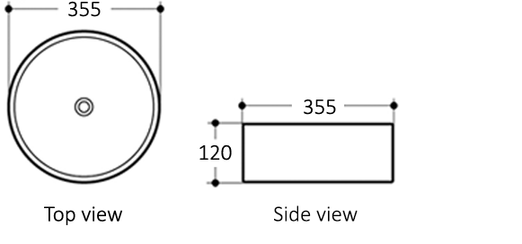 Radius Round Basin 355*355 With Silver Ring IS4088SR