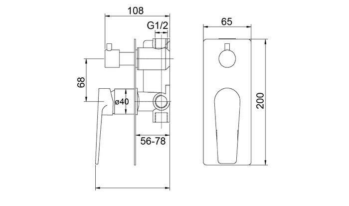 Zevio Wall Diverter Mixer Brushed Gold Z13DSMBG