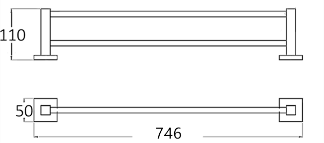 Builder Double Towel Bar 750 IS1214