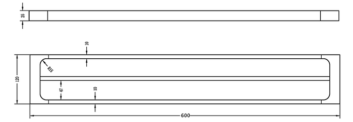 Taran Double TowelRail 600 Ch IS3612