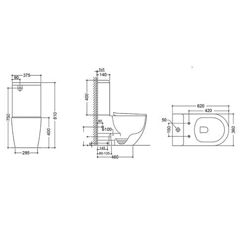 Cosenza Toilet Std w/Geberit ICTSPK-G