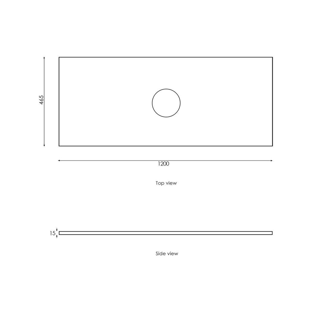 Satin Light Grey Hampton Mark II1200 Wall Hung Empire Light Grey Top No Taphole HPM1200GST-EB-NTH