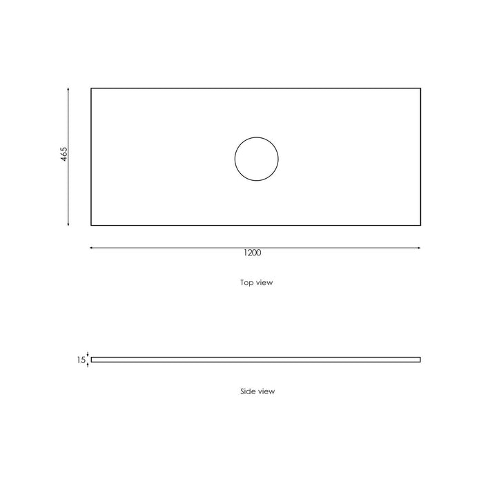 Satin Light Grey Hampton Mark II1200 Wall Hung Empire Light Grey Top No Taphole HPM1200GST-EB-NTH