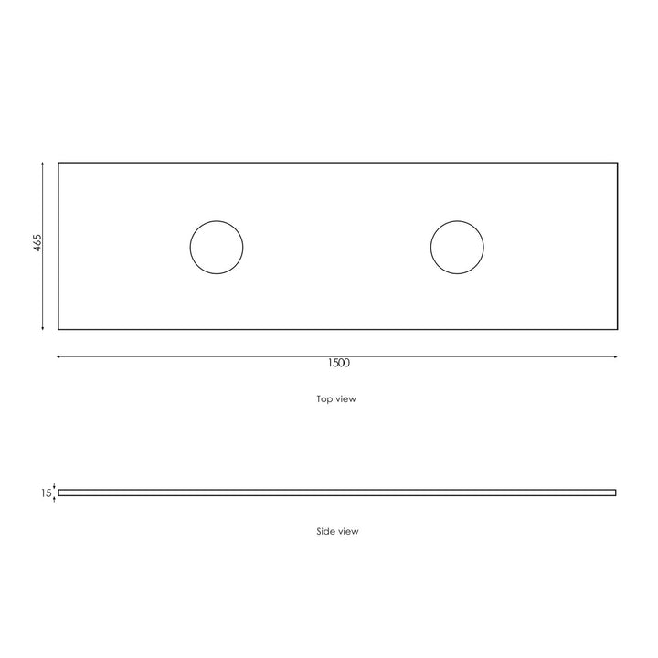 Satin Black Hampton Mark II1500 Wall Hung Amani Grey Top No Taphole HPM1500BST-G-NTH