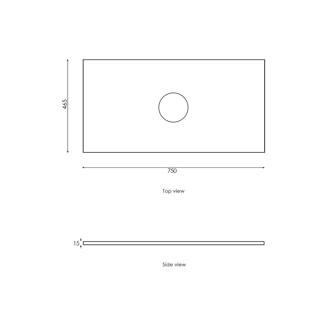 Satin White Hampton Mark II750 Wall Hung Amani Grey Top No Taphole HPM750WST-G-NTH