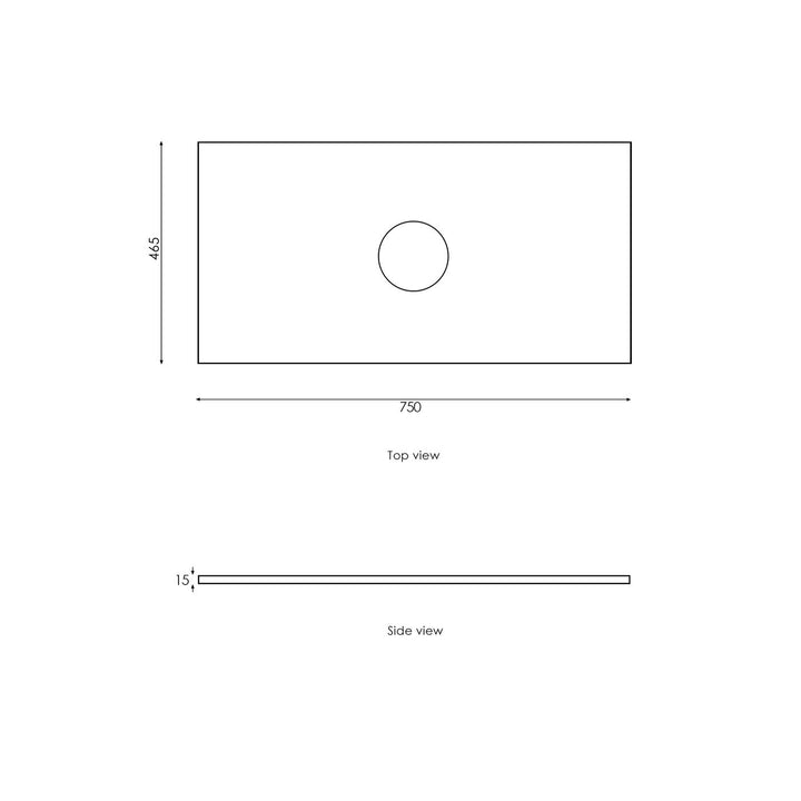 Satin White Hampton Mark II750 Wall Hung Amani Grey Top No Taphole HPM750WST-G-NTH