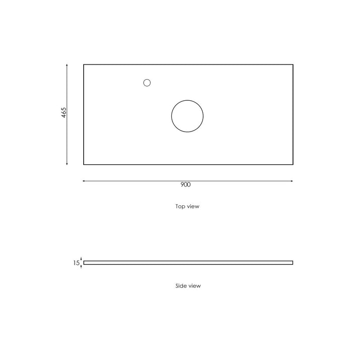 Satin White Hampton Mark II900 Wall Hung Amani Grey Top 10 O'clock Taphole HPM900WST-G-10TH