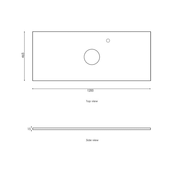 Satin Light Grey Hampton Mark II1200 Wall Hung Amani Grey Top 2 O'clock Taphole HPM1200GST-G-2TH