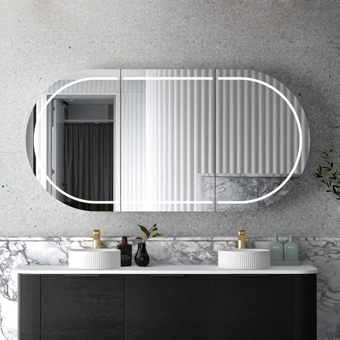 Otti LED Bondi 1800x900 Black Oak Shaving Cabinet