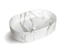Quay Oval 500x330x120 Gloss Carrara Basin