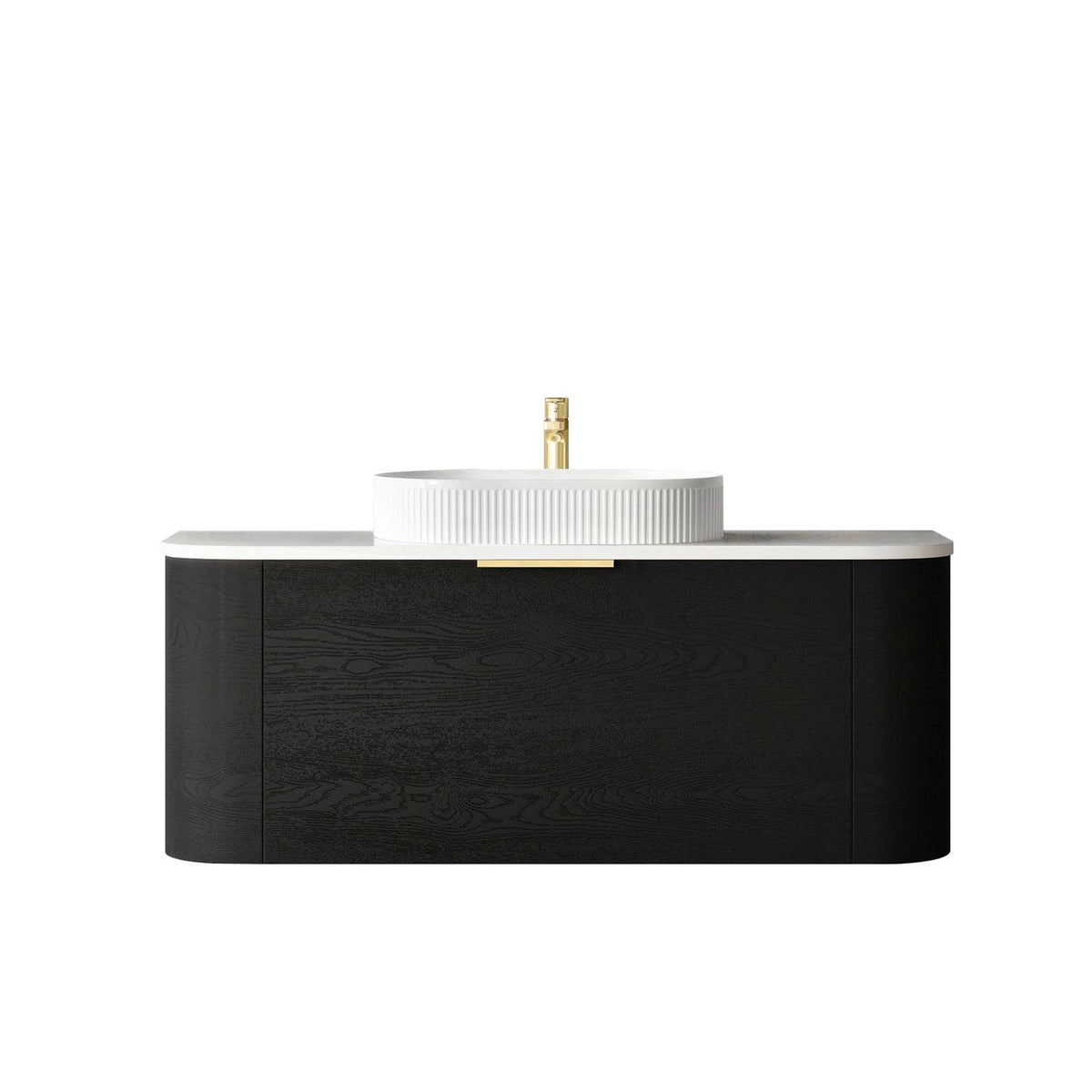 Bondi 1200mm Black Oak Wall Hung Curve Vanity