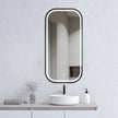 LED Newport 900(H)x450(W) Black Metal Frame Tuffi Mirror Soft Square