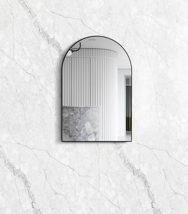 Archie 900(H)x600(W) Black Metal Framed Tuffi Mirror