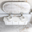 Hampshire 1800mm Satin White Wall Hung Curve Vanity