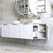 Hampshire 1800mm Satin White Wall Hung Curve Vanity