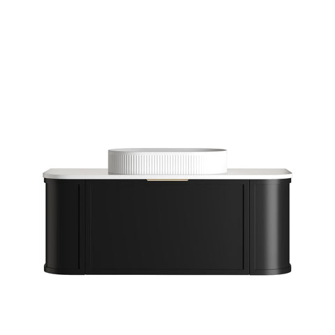Otti Hampshire 1200mm Satin Black Wall Hung Curve Vanity