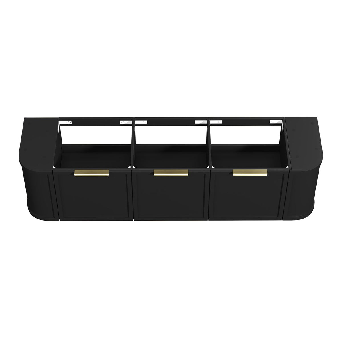 Hampshire 1800mm Satin Black Wall Hung Curve Vanity