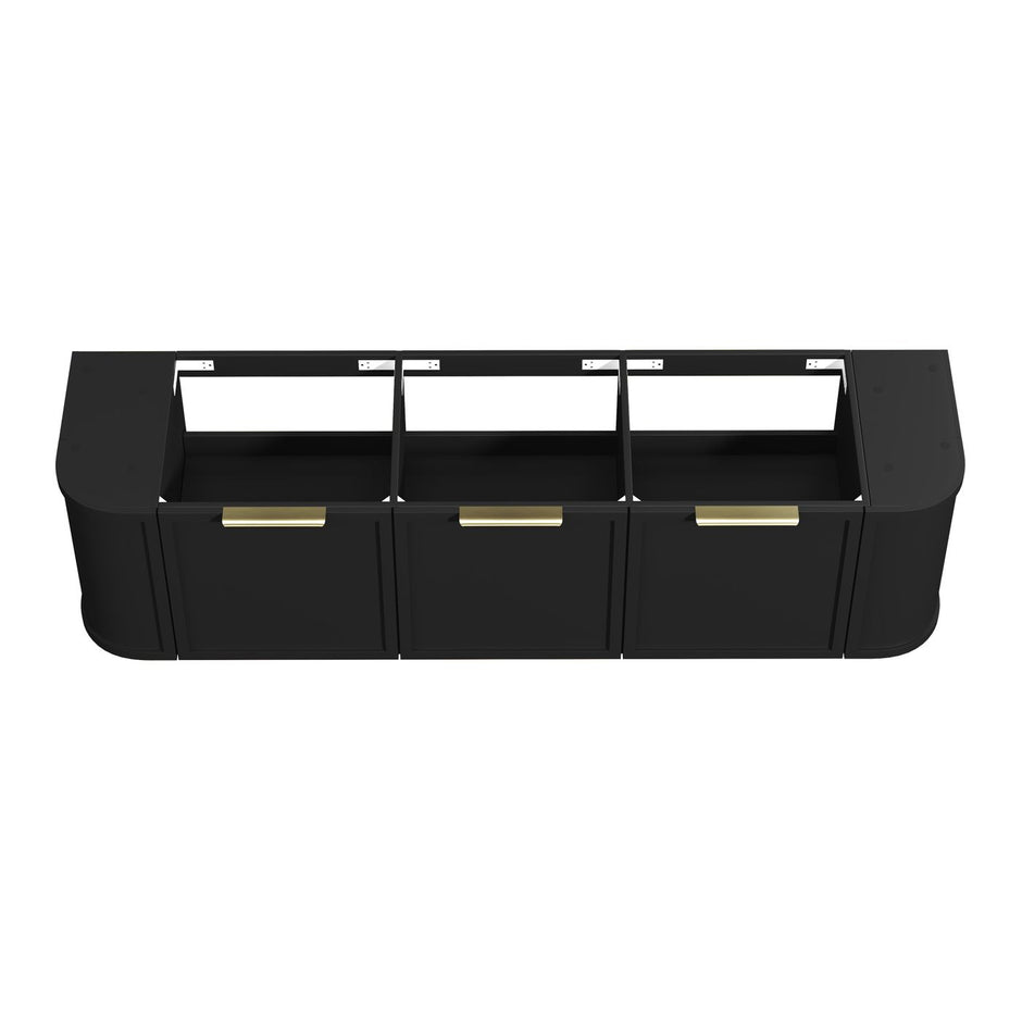 Hampshire 1800mm Satin Black Wall Hung Curve Vanity