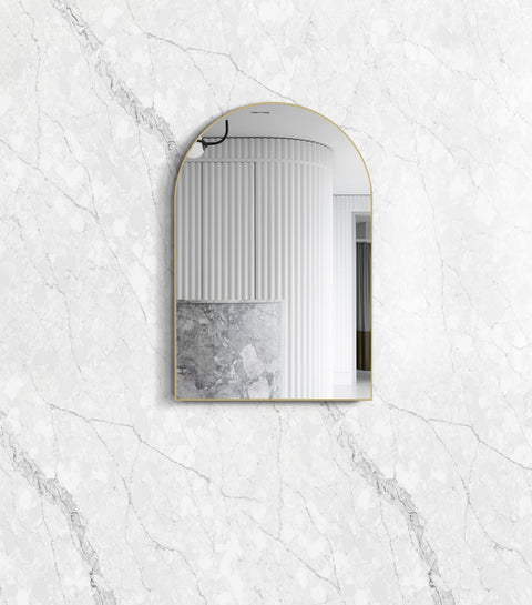 Otti Archie 900(H)x600(W) Gold Metal Framed Tuffi Mirror