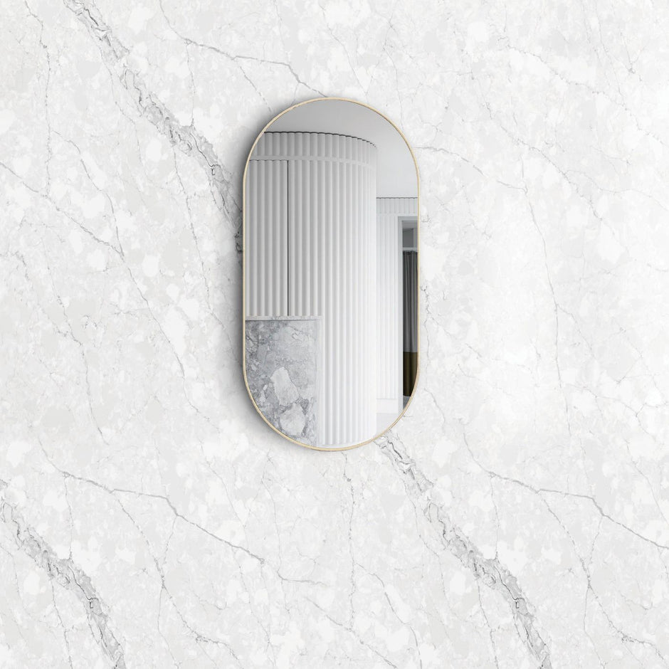Noosa 900(H)x450(W) Gold Metal Frame Tuffi Mirror